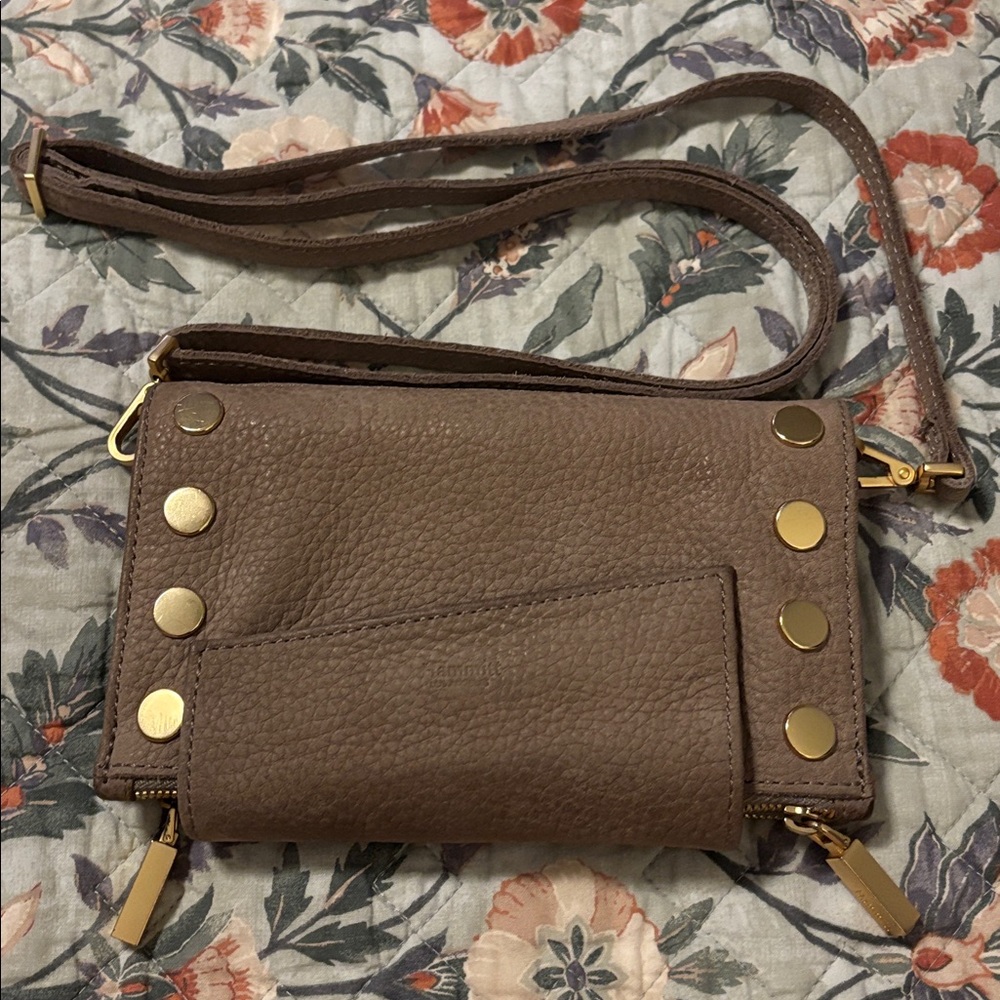 Hammitt Levy Wallet Clutch Crossbody Natural tan Nubuck Leather